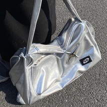 MBTI Silver Y2k Tote Bags for Women Aesthetic Designer Large Capacity Shoulder B - £35.59 GBP