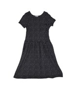 Vtg Matter of Degrees Sz 1X Black &amp; White Polka Dot Drop Waist Maxi Dres... - $29.03