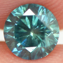 Round Shaped Diamond Fancy Green Loose 0.55 Carat Enhanced SI1 Certified 5.11 MM - £339.72 GBP