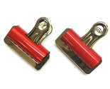 Bulldog Clip Lot of 2  Large Red Metal  - £10.75 GBP