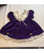 Nannette Vintage 80s Toddler Dress 2T Purple Velvet Lace Holiday Pageant... - $29.99