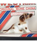 1980s Westrim White &amp; Brown Dog Original Bone China Figurine New NOS 1&quot; ... - £7.50 GBP