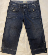 Paige Women’s Crop Jeans Blue Size 29 Bronson Distressed Dark Denim - $19.99