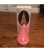 Vintage Glass Crystal Lighted  Holiday Christmas Tree Close Changing - $463.32 MXN