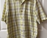 Eddie Bauer Short Sleeved Button Up Shirt Mens Large Linen Cotton Blend ... - $14.76