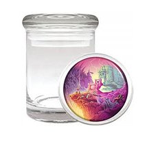 Man Sword Cliff Em1 Medical Glass Stash Jar 3&#39;&#39; X 2&#39;&#39; Herb And Spice Storage Air - £6.33 GBP