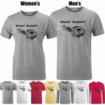 Duck or Rabbit illusion Art Funny Design Couples T-shirt Mens Womens Graphic Tee - £13.96 GBP