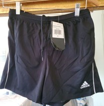 Adidas Climalite Womens Soccer Shorts Sz Small Black Pull On Drawstring - £11.17 GBP