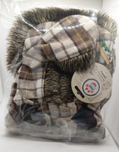 Lovabledog Peppets Dog Clothing Brown Plaid Jacket With Hood Sz Medium - $31.67