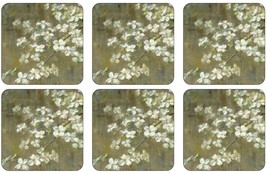 Pimpernel Dogwood in Spring Collection Cork-Backed Coasters - Set of 6 - £21.71 GBP