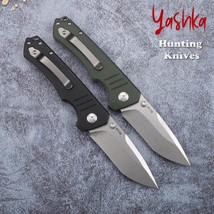 Hunting Knife K110 Folding Blade Linen Handle Outdoor Camping Survival T... - $1,068.60 MXN