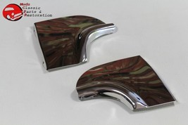 1955 Chevy Rear Fender Skirt Trim Stainless Steel Scuff Pads Pair New - £23.36 GBP