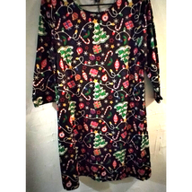 Dress Works Ladies Christmas Tree Lights Canes M Novelty Shift Dress NWT... - $14.80