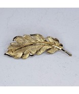 Vintage Leaf Brooch Pin Gold Tone - £20.02 GBP