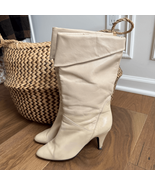Vintage 80s Capezio Cream Bone Slouch Boot 7 - $57.53 CAD