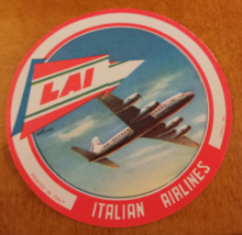 vintage Airline Aviation Luggage Label for LAI Italian Airlines VG+ - €13,89 EUR