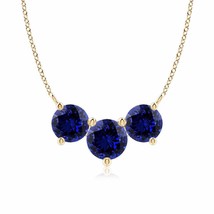 ANGARA Lab-Grown Sapphire Pendant Necklace for Women in 14K Gold (7mm,1.6 Ct) - £1,180.84 GBP