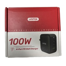 Unitek 100 Watt 4-Port USB Wall Charging Hub 3- USB Type C &amp; 1- Type A Ports - £13.13 GBP
