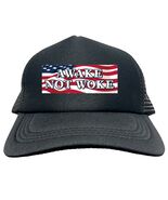 TRUMP AWAKE NOT WOKE MAGA FLAG FUNNY Trucker Hat Cap Foam Mesh Baseball ... - $15.83