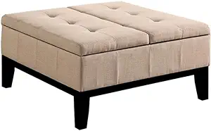 Square Storage Ottoman With Button Tufted Seat - £407.70 GBP