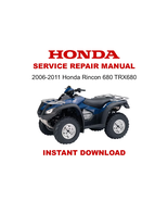 2006-2011 Honda Rincon 680 TRX680 Service Repair Manual - $25.35 CAD