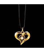 AA RECOVERY FLOWING HEART 24K GOLD PENDANT GP NECKLACE CRYSTAL STONE - £31.87 GBP