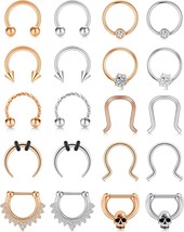20Pcs Surgical Steel Nose Ring - £21.47 GBP
