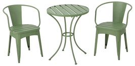 Christopher Knight Home Colmar Outdoor Iron Bistro Set 3-Pcs Set Matte Green - $298.90