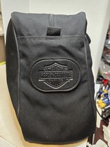Harley Davidson Black Angled Canvas Duffle Bag Travel Carry On Biker - $23.21