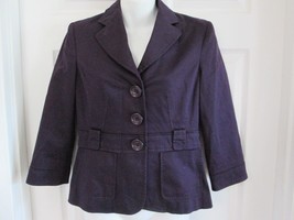 Signature By Larry Levine Eggplant Purple Lightweight Button Jacket Blazer Sz 4 - £14.01 GBP