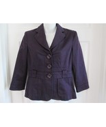 SIGNATURE by LARRY LEVINE Eggplant Purple Lightweight Button Jacket Blaz... - $335.21 MXN