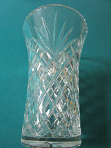 Gorham Clear Cut Crystal Flower Vase Criss Cross Pineaple 10&quot; - £98.92 GBP