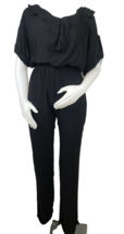 Lucy Paris Jumpsuit Womens M Black Cruise Wear Ruffled Short Sleeve Skin... - $446.25 MXN