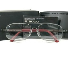 Porsche Design Eyeglasses Frames P8225 B Gunmetal Gray Red Aviator 60-15... - $111.99