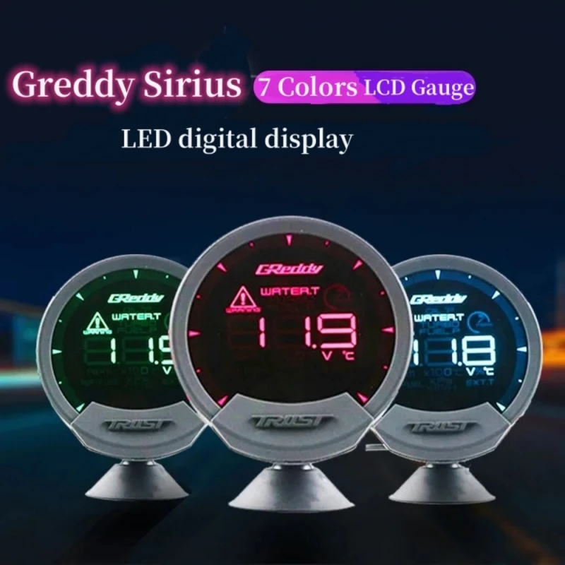 Greddi Sirius LCD Car Gauge Boost Water Temp Oil Temp Oil Press RPM Speed Meter - £56.20 GBP+