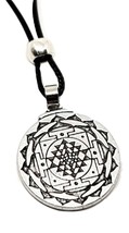  3rd Eye Necklace Chakra Mandala Pendant Sri Yantra Buddhist Beaded Cord UK - £6.89 GBP