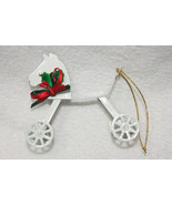 Vintage White Rocking Horse Metal Christmas Ornament - £7.87 GBP