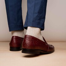 Aubiere Genuine Ostrich Quill Slip on Shoes Wine image 8