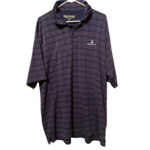 Pebble Beach Mens Golf Polo Shirt Navy Red Striped Short Sleeve Stretch XXL - £11.68 GBP