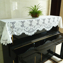 72.8*19.5inch Piano Anti-Dust Cover Dust Lace White Flower Elegant Piano... - $38.32