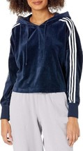adidas Originals Womens Velour Cropped Hoodie Size:2X Color:Navy - £58.24 GBP