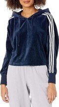 adidas Originals Womens Velour Cropped Hoodie Size:2X Color:Navy - $74.25