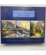 Thomas Kinkade deluxe puzzle set 500 pc three full size - £11.41 GBP