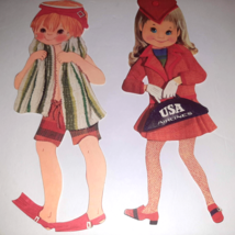Vtg Greeting Cards Gibson JUST KIDS 70s Swimmer &amp; Airline Stewardess 10&quot; B-Day - £15.79 GBP