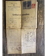 Antiguo documento Rumania certificado de nacionalidad 1926 - $41.63 CAD