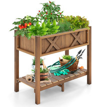 HIPS Raised Garden Bed Poly Wood Elevated Planter Box-Coffee - Color: Co... - $195.22