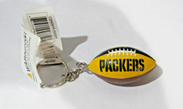 NFL Green Bay Packers Mini Football Shaped Key Ring Team Keychain by FOCO - £8.56 GBP