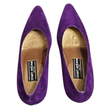 Stuart Weitzman Purple Suede Goldtone Stiletto Heel Pumps Size 7 1/2 M image 7