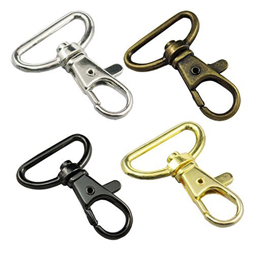 Bluemoona 10 Pcs - 1" 25mm Swivel Lobster Metal Clasps Clips Curved Snap Buckle