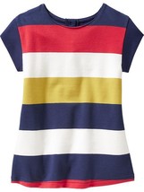 Old Navy Girl Blue Yellow Orange White Stripe Shift Cotton Tee Dress Sz ... - £15.02 GBP